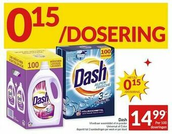 Dash vloeibaar wasmiddel of in poeder universal of color