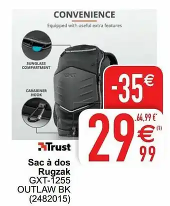 Cora Trust sac à dos rugzak gxt-1255 outlaw bk aanbieding