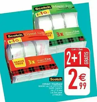 Cora Adhésif - kleefband magic ou - of crystal tape caddy aanbieding