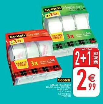 Cora Adhésif - kleefband magic ou - of crystal tape caddy aanbieding