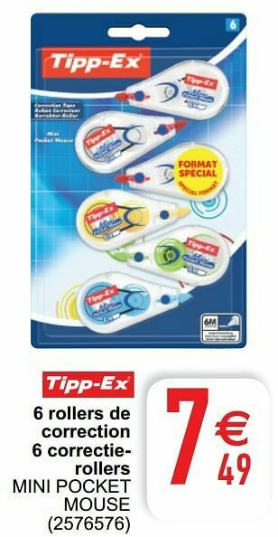 Cora 6 rollers de correction 6 correctierollers mini pocket mouse aanbieding