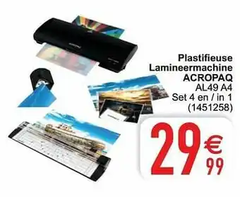 Cora Plastifieuse lamineermachine acropaq al49 a4 aanbieding