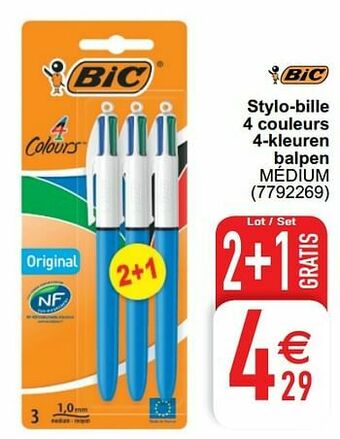 Cora Stylo-bille 4 couleurs 4-kleuren balpen médium aanbieding