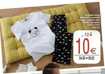 Cora Pyjama long manches courtes lange pyjama met korte mouwen aanbieding