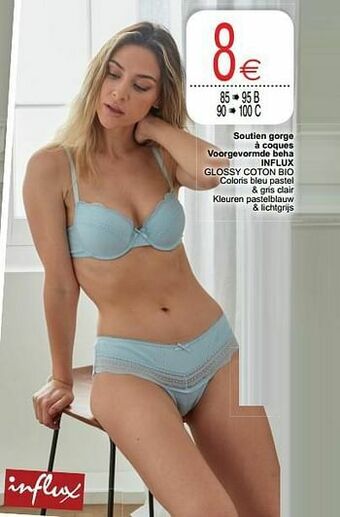 Cora Soutien gorge à coques voorgevormde beha influx glossy coton bio aanbieding