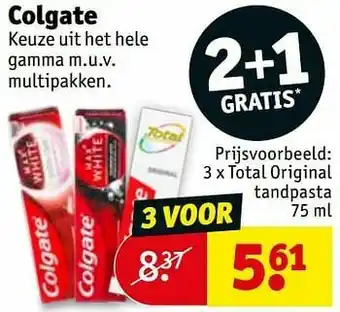 Kruidvat Total original tandpasta aanbieding