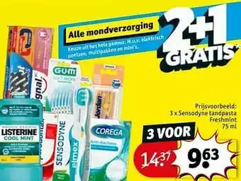 Kruidvat Sensodyne tandpasta freshmint aanbieding
