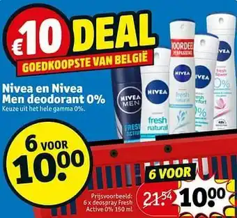 Kruidvat Deospray fresh active 0% aanbieding