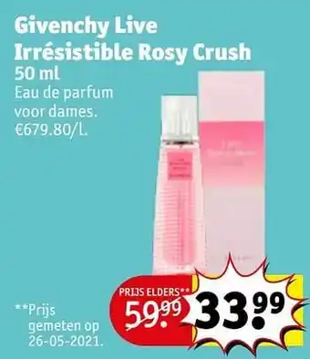 Kruidvat Givenchy live irrésistible rosy crush edp aanbieding