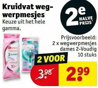 Kruidvat Wegwerpmesjes dames 2-voudig aanbieding