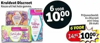 Kruidvat Discreet mini inleg aanbieding