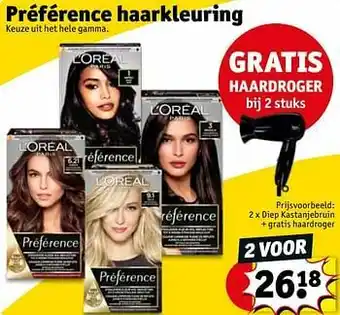 Kruidvat Diep kastanjebruin + gratis haardroger aanbieding