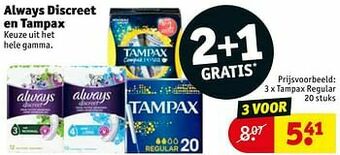 Kruidvat Tampax regular aanbieding