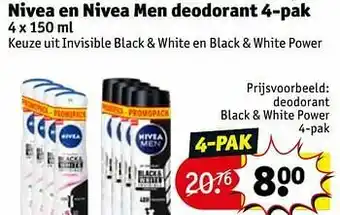 Kruidvat Deodorant black + white power aanbieding