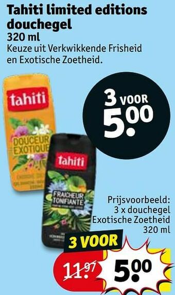 Kruidvat Tahiti limited editions douchegel aanbieding