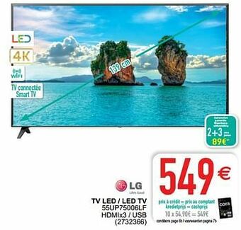 Cora Lg tv led - led tv 55up75006lf aanbieding