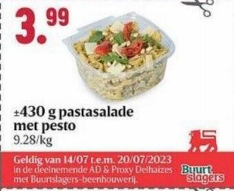 Buurtslagers Pastasalade met pesto 430 g aanbieding