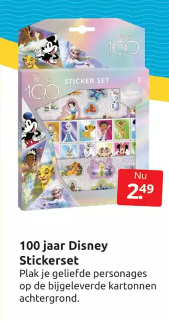 Boekenvoordeel 100 jaar Disney Stickerset aanbieding