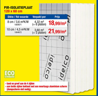 Hubo PIR-ISOLATIEPLAAT 120 x 60 cm aanbieding