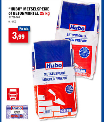 Hubo METSELSPECIE of BETONMORTEL 25 kg aanbieding