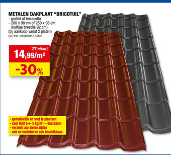 Hubo METALEN DAKPLAAT "BRICOTUIL" aanbieding