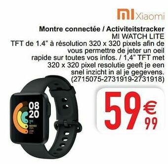 Cora Xiaomi montre connectée - activiteitstracker mi watch lite aanbieding