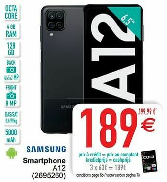Cora Samsung smartphone a12 aanbieding