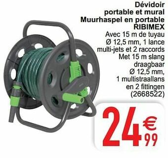 Dévidoir portable et mural muurhaspel en portable ribimex
