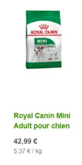 Zooplus Royal Canin Mini Adult pour chien aanbieding