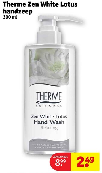 Kruidvat Therme Zen White Lotus handzeep 300 mL aanbieding