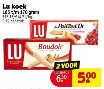 Kruidvat Lu koek 165 t/m 170 gram aanbieding