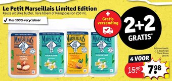 Kruidvat Le Petit Marseillais Limited Edition Keuze uit Shea butter, Tiare bloem of Mangopassion 250 ml. aanbieding