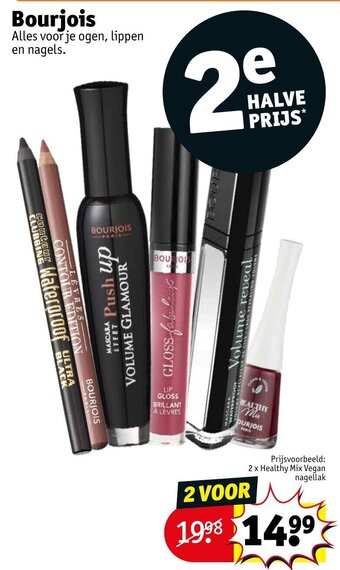 Kruidvat Bourjois Alles voor je ogen, lippen en nagels. 2 x Healthy Mix Vegan nagellak aanbieding