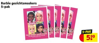 Kruidvat Barbie gezichtsmaskers 5-pak aanbieding
