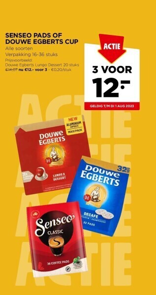 Jumbo Senseo pads of douwe egberts cup aanbieding