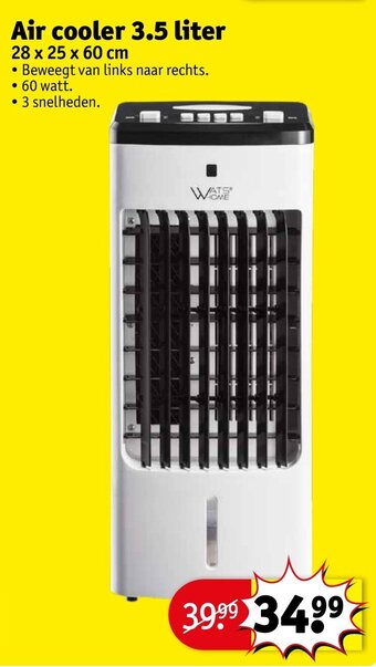 Kruidvat Air cooler 3.5 liter, 28 x 25 x 60 cm aanbieding