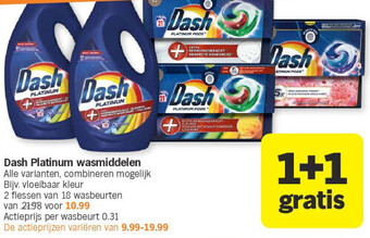 Albert Heijn Dash platinum wasmiddelen aanbieding