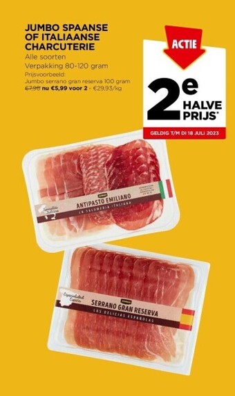 Jumbo Jumbo spaanse of italiaanse charcuterie aanbieding