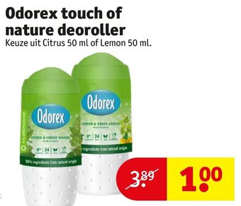 Kruidvat Odorex touch of nature deoroller aanbieding