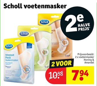 Kruidvat Scholl voetenmasker, Prijsvoorbeeld: 2 x voetenmasker Honing & Amandel aanbieding