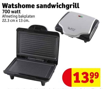 Kruidvat Watshome sandwichgrill 700 watt aanbieding