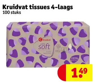 Kruidvat Kruidvat tissues 4-laags 100 stuks aanbieding