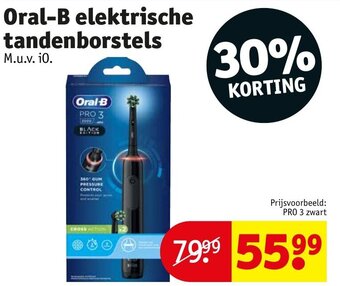 Kruidvat Oral-B elektrische tandenborstels Prijsvoorbeeld: PRO 3 zwart aanbieding