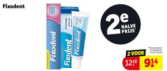 Kruidvat Fixodent Prijsvoorbeeld: 2 x kleefpasta Fresh 47 gram aanbieding