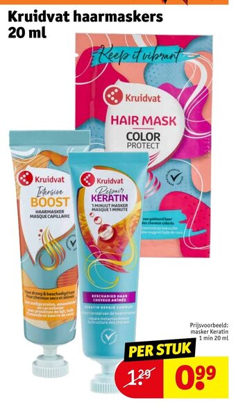 Kruidvat Kruidvat haarmaskers 20 ml Prijsvoorbeeld: masker Keratin 1 min 20 ml aanbieding