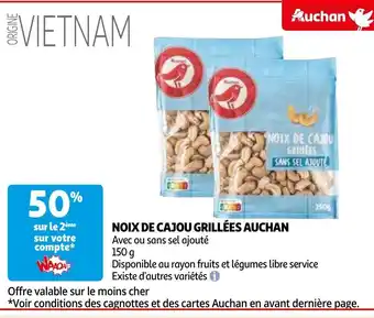 Auchan NOIX DE CAJOU GRILLEES 150 g aanbieding