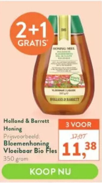 Holland & Barrett Bloemenhoning Vloeibaar Bio Fles aanbieding