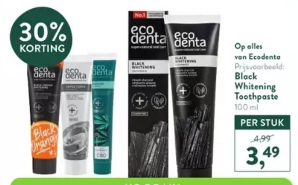 Black Whitening Toothpaste 100 ml promotie bij Holland & Barrett