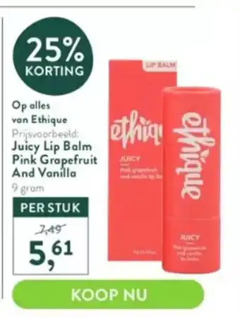 Juicy Lip Balm Pink Grapefruit And Vanilla 9 gram