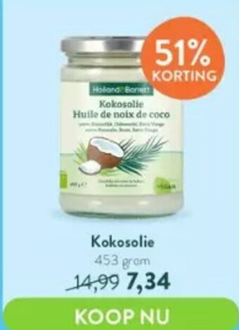 Holland & Barrett Kokosolie 453 gram aanbieding